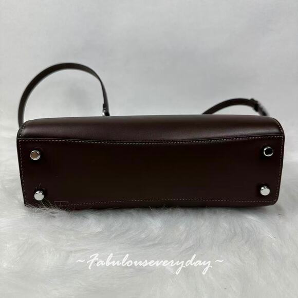 Coach Eliza Top Handle Bag Crossbody In Leather/Silver/Maple CT852 NWT - Picture 7 of 9